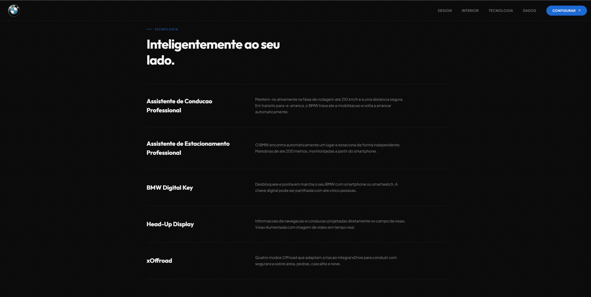 BMW Concept Website screenshot 2